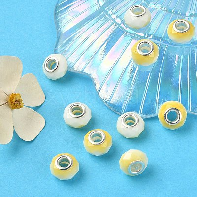 Glass European Beads GPDL-YW0001-02B-1