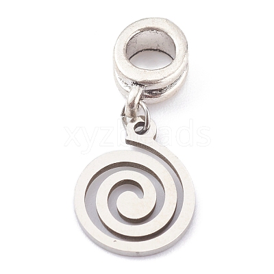 304 Stainless Steel European Dangle Charms PALLOY-JF00624-03-1