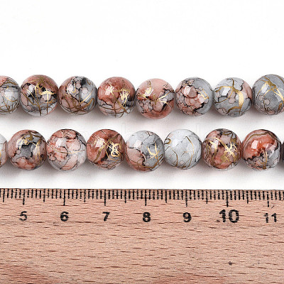 Baking Paint Glass Beads Strands DGLA-N003-10mm-B05-1