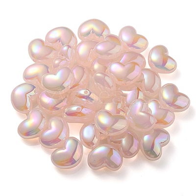 UV Plating Rainbow Iridescent Imitation Jelly Acrylic Beads OACR-C007-08B-1