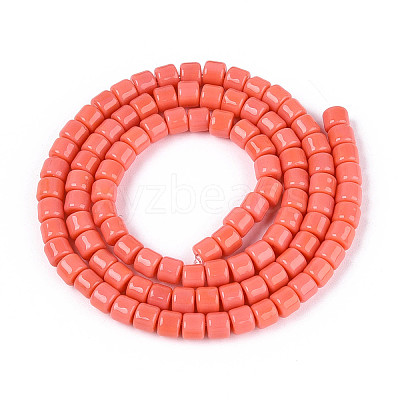 Opaque Solid Color Glass Beads Strands GLAA-N065-4x4mm-C02-1