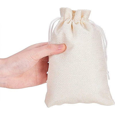 Burlap Packing Pouches Drawstring Bags ABAG-BC0001-02-1