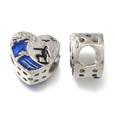 Rack Plating Alloy Enamel European Beads PALLOY-A009-24P-1