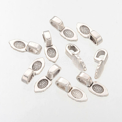 Antique Silver Tone Tibetan Style Spade Pendant Bails X-AB3357Y-1