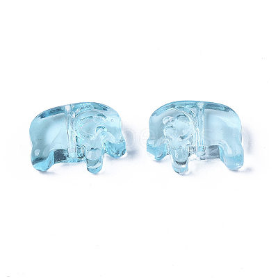Transparent Spray Painted Glass Beads LS-GLAA-T022-01-D02-1