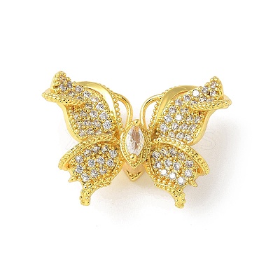 Brass Micro Pave Clear Cubic Zirconia Pendants KK-A236-07G-1