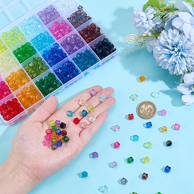 24 Colors Transparent Acrylic Beads TACR-PH0001-94-1