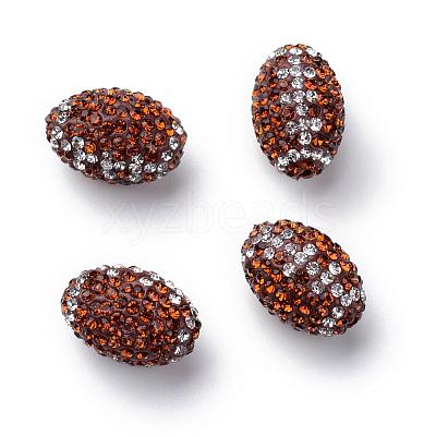Handmade Polymer Clay Rhinestone Beads RB-S046-01-1