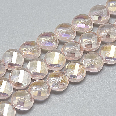 Electroplate Glass Beads Strands X-EGLA-Q098-A04-1