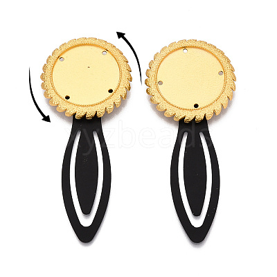 Alloy & Iron Bookmark Cabochon Settings PALLOY-N184-09G-1
