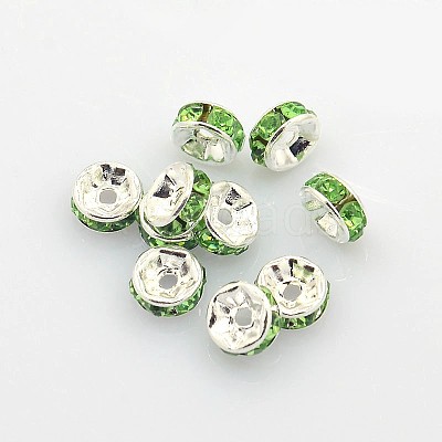 Brass Rhinestone Spacer Beads X-RSB036NF-10-1
