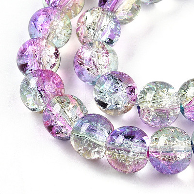 Transparent Crackle Glass Bead Strands GLAA-T025-8mm-02C-1