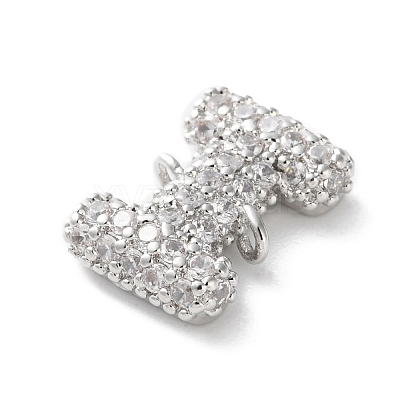 Brass Micro Pave Cubic Zirconia Letter Links KK-I717-04I-P-1