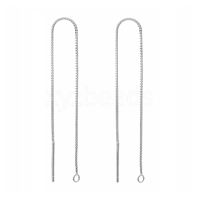 Anti-Tarnish Rhodium Plated 925 Sterling Silver Stud Earring Findings STER-E051-C-01P-1
