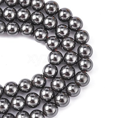 Magnetic Synthetic Hematite Beads Strands G-Q893-12mm-1
