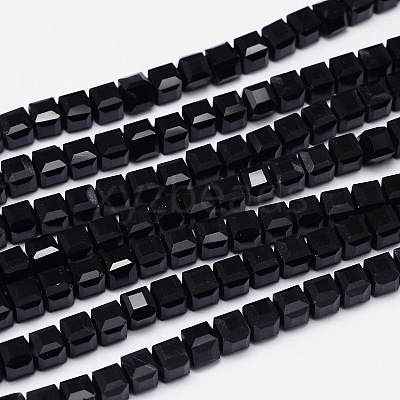 Faceted Cube Glass Bead Strands X-EGLA-E041-5mm-A04-1
