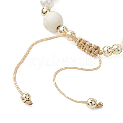 Starfish & Turtle Synthetic Magnesite Braided Bead Bracelets BJEW-JB11047-02-1