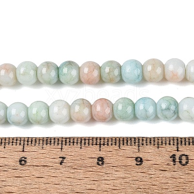 Ombre Effect Opaque Crackle Glass Beads Strands GLAA-Q106-01A-A06-1