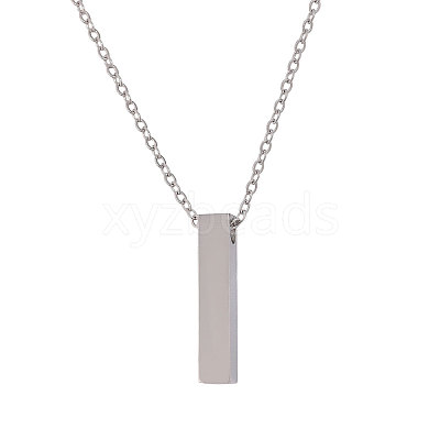304 Stainless Steel Rectangle Pendant Urn Ashes Necklaces NJEW-WH0036-031P-1