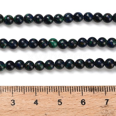 Natural Azurite Beads Strands G-Z110-C05-4mm-1