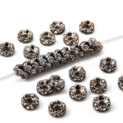 Brass Rhinestone Spacer Beads RB-A014-L5mm-01B-1