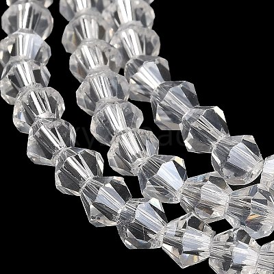 Transparent Electroplate Glass Beads Strands GLAA-F029-4mm-A13-1