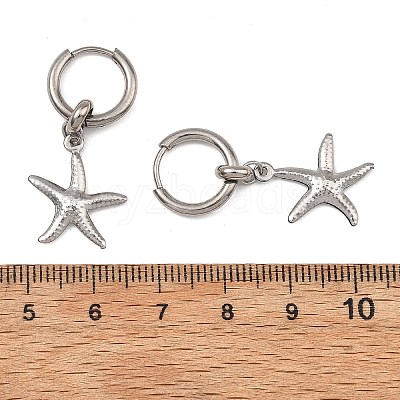 Ocean 304 Stainless Steel Hoop Dangle Earrings for Women EJEW-JE07267-02-1