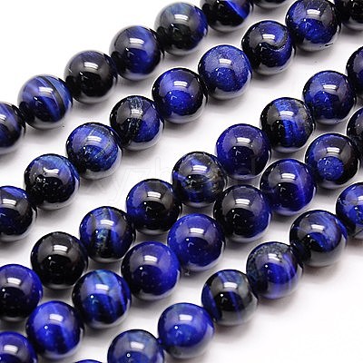 Natural Tiger Eye Beads Strands G-G544-6mm-04-1