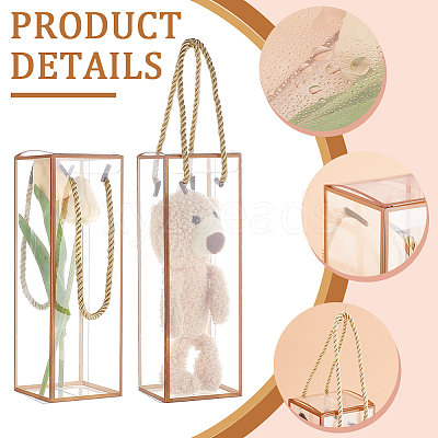 Transparent PET Plastic Gift Tote Boxes CON-WH0085-61C-01-1