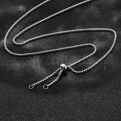 Non-Tarnish Adjustable 304 Stainless Steel Slider Necklaces NJEW-L156-002A-P-1