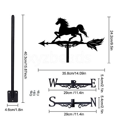 Iron Wind Direction Indicator AJEW-WH0265-027-1