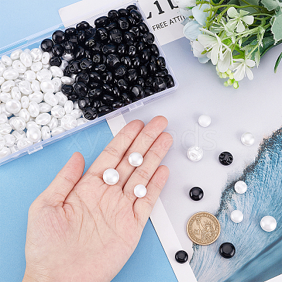 240Pcs 6 Style 1-Hole Plastic Button BUTT-PH0001-14-1
