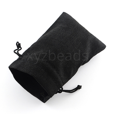 Polyester Imitation Burlap Packing Pouches Drawstring Bags ABAG-R005-9x7-09-1