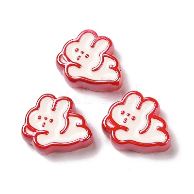 Opaque Acrylic Beads X-OACR-H025-01B-1