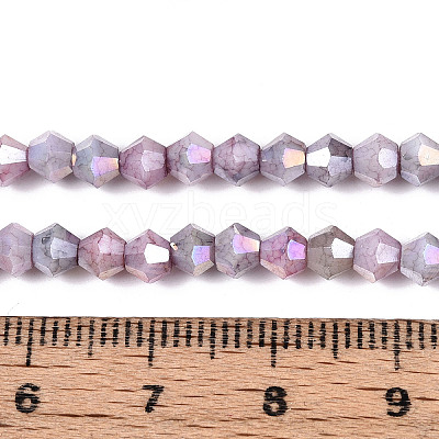 Ombre Effect Dyed Glass Beads Strands GLAA-T025-4mm-09C-1