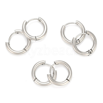 Tarnish Resistant 202 Stainless Steel Huggie Hoop Earrings A-EJEW-O087-06F-P-1