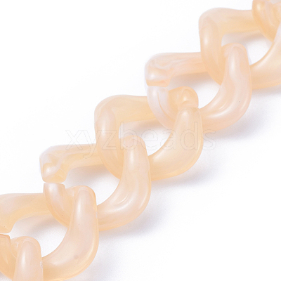 Handmade Acrylic Curb Chains AJEW-JB00591-03-1