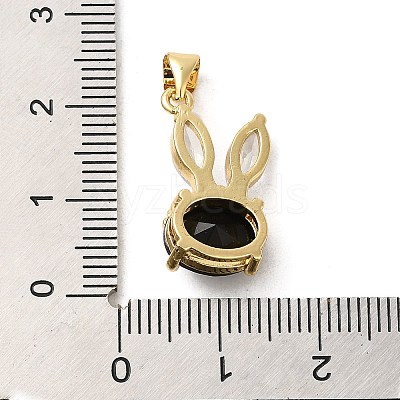 Rack Plating Brass Micro Pave Cubic Zirconia Pendants KK-P241-20G-04-1