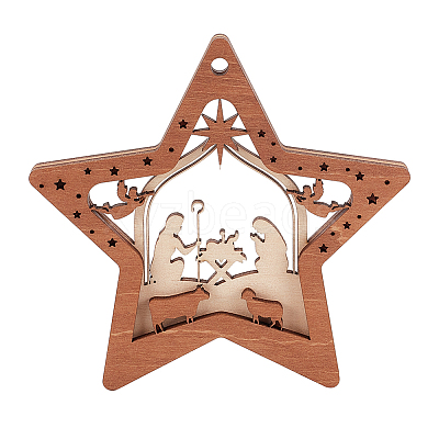 Wood Pendants LS-FIND-WH0162-09-1