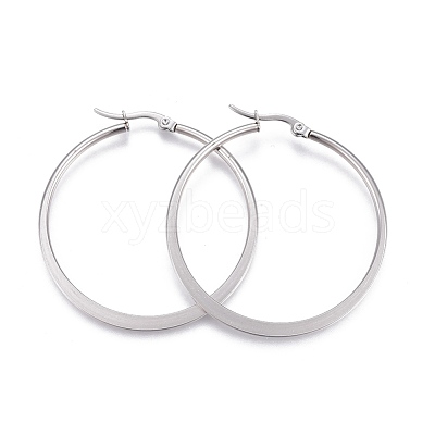 Tarnish Resistant 201 Stainless Steel Hoop Earrings EJEW-A052-27B-1