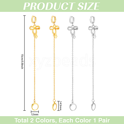 201 & 304 Stainless Steel Bowknot Hoop Earrings EJEW-PH01457-1
