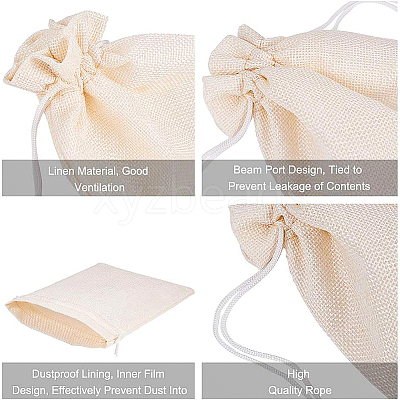 Burlap Packing Pouches Drawstring Bags ABAG-BC0001-02-1