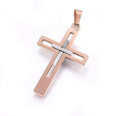 304 Stainless Steel Pendants STAS-O108-67RGP-1