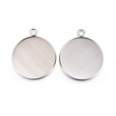 Tarnish Resistant 304 Stainless Steel Pendant Cabochon Settings STAS-F191-14P-H-1