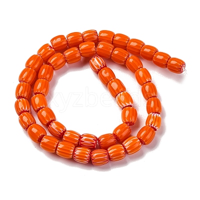 Handmade Lampwork Chevron Beads Strands LAMP-K041-01B-18-1