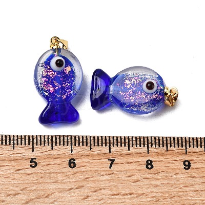 Handmade Dichroic Foil Lampwork Pendants DICH-G001-01G-08-1