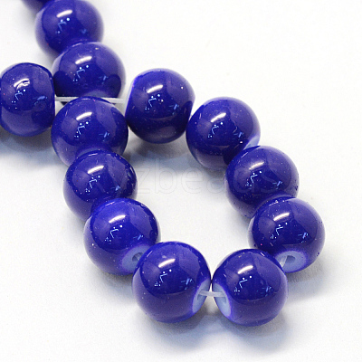 Baking Paint Glass Round Bead Strands DGLA-Q020-8mm-35-1