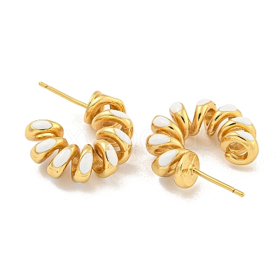 Rack Plating Brass Stud Earrings EJEW-C102-41G-03-1