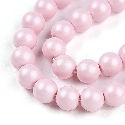 Baking Paint Pearlized Glass Pearl Bead Strands HY-N002-6mm-B04-1