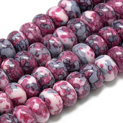 Synthetic Ocean White Jade Beads Strands LS-G-S257-5x10mm-09-1